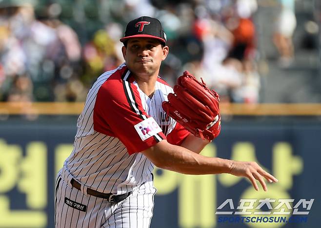 29일 잠실구장에서 열린 LG 트윈스와 KIA 타이거즈의 경기. LG 치리노스가 역투하고 있다. 잠실=박재만 기자 pjm@sportschosun.com/2025.06.29/