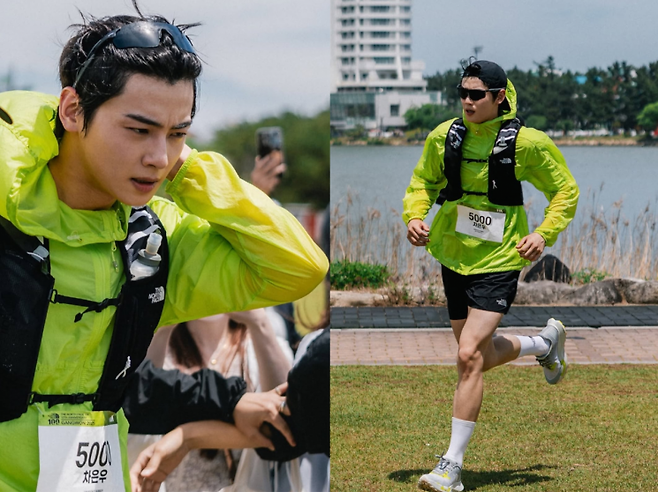 국제 트레일러닝 대회 ‘TNF 100 강원’에 참가한 차은우, 노스페이스 SNS