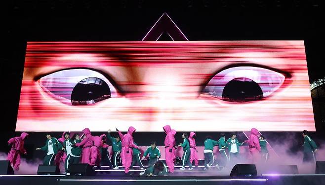 오징어게임3 팬 이벤트 행사 퍼포먼스 .뉴시스