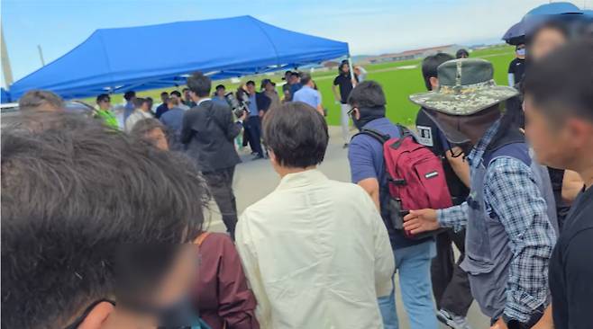 발길 돌린 송미령 장관. 이대종 전농 전북도연맹 전 의장 제공