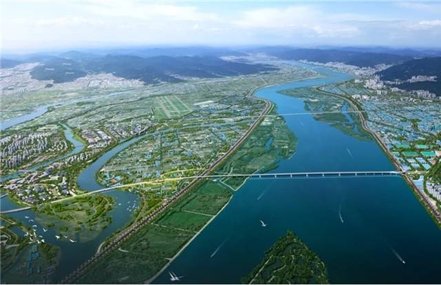 부산 강서구 대저2동 에코델타시티와 사상구 엄궁동 승학터널을 연결하는 길이 2.91㎞, 폭 24.5~33.5m, 왕복 6~8차로의 엄궁대교 조감도. 부산시 제공