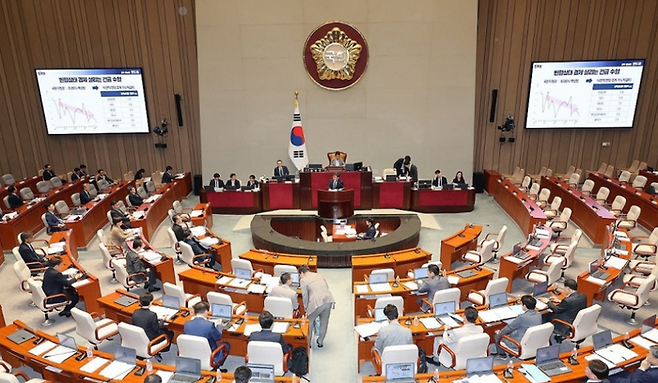 30일 국회에서 예산결산특별위원회 전체회의가 열리고 있다. ⓒ연합뉴스