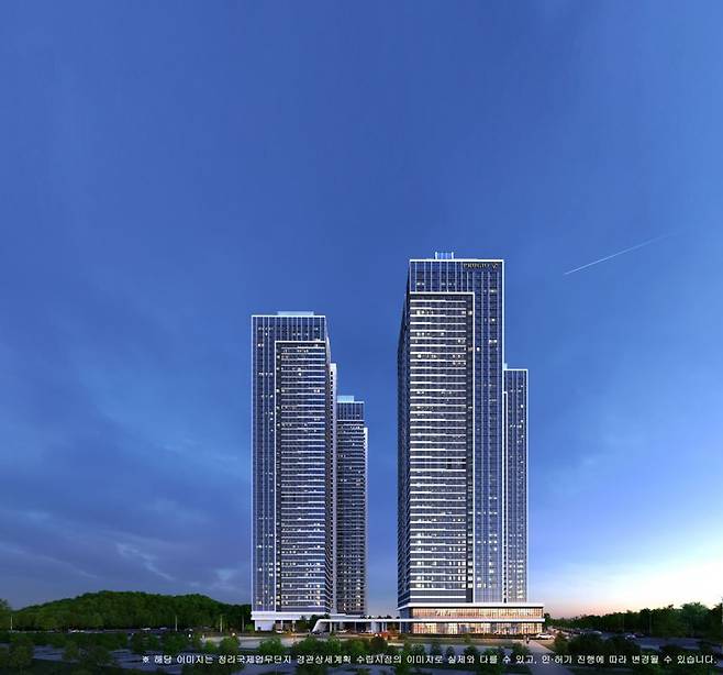 청라 피크원 푸르지오 투시도.