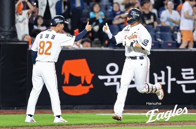 부상 복귀전에서 맹활약한 채은성. 사진=한화 제공