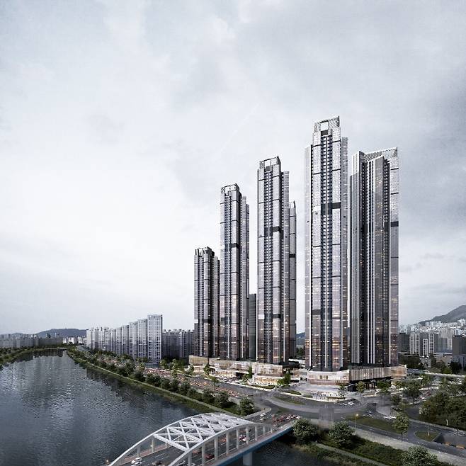 <르엘 리버파크 센텀 정면투시도>