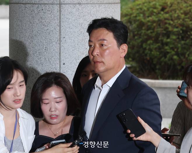 김성훈 전 경호처 차장이 3일 서울 서초구 내란특검 사무실로 출석하고 있다. 2025.07.03.정효진 기자