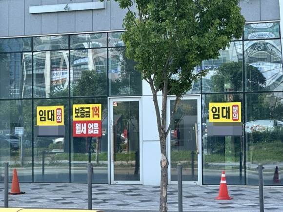 세종의 중대형 상가 공실률이 25.2%로 전국 최고를 기록한 가운데 건물 곳곳에 임대를 알리는 표시가 붙어 있다. 세종시 제공