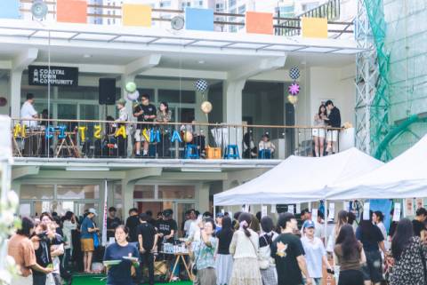 지난달 22일 부산 수영구 남천동 골프연습장 에브리싱글 골프앤라이프에서 제2회 빵타스틱 마켓이 열리고 있다. 시선커뮤니케이션 제공