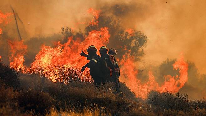 그리스 크레타섬에 발생한 산불