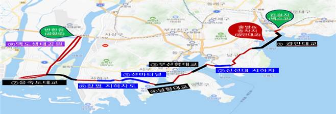 '2025 세븐브릿지 투어' 코스. 부산시 제공