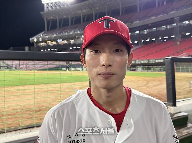 김호령이 인터뷰에 임하고 있다. 광주 | 박연준 기자 duswns0628@sportsseoul.com