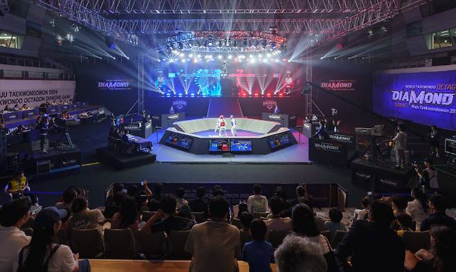 태권도 다이아몬드게임이 열리는 팔각형 경기장. 사진=태권도진흥재단