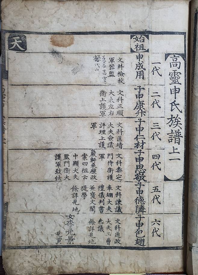 '고령신씨족보'(1578) /한국족보 유네스코 세계기록유산 등재 추진위원회