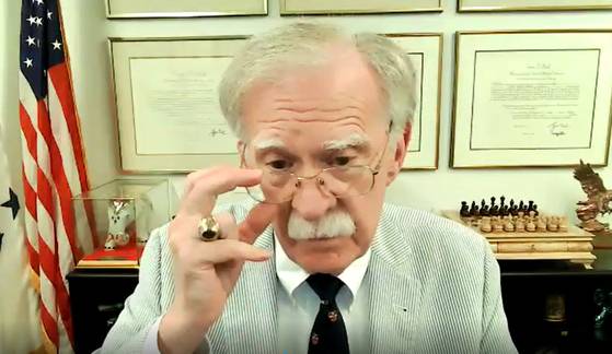 존 볼턴 전 미국 백악관 국가안보보좌관이 4일(현지시간) 중앙일보와 화상 인터뷰를 하고 있다. 줌 영상 캡처