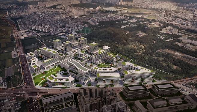 ▲ 수원도시공사가 추진하는 탑동이노베이션밸리(탑동IV) 개발 사업 공모공고가 이달 4일부터 시작됐다. 수원도시공사는 이 사업을 필두로 낙후된 서수원 지역은 물론 수원특례시의 새로운 미래 가치를 제시할 것으로 예상하고 있다. 사진은 수원경제자유구역 조감도. /사진제공=수원도시공사