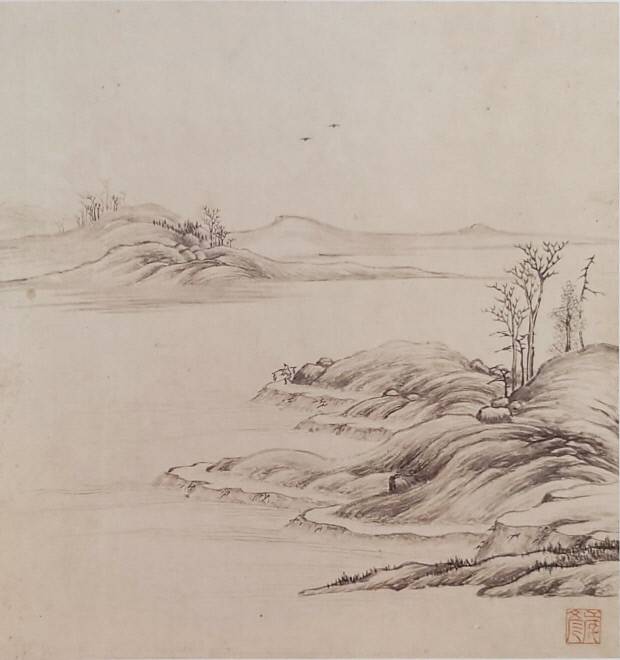 공재 윤두서의 ‘강안산수도(江岸山水圖)’, 17세기 말~18세기 초.