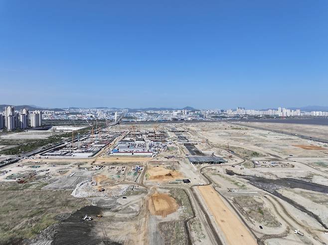 여의도 면적 4.3배 크기로 개발 중인 인천 송도 11공구(첨단산업클러스터C) 전경. 인천경제자유구역청 제공