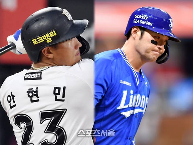 KT 안현민과 삼성 박병호의 모습. 사진 | 스포츠서울 DB