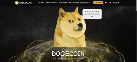 밈 코인의 대표적 예인 도지코인의 홈페이지. 도지코인 홈페이지 캡처