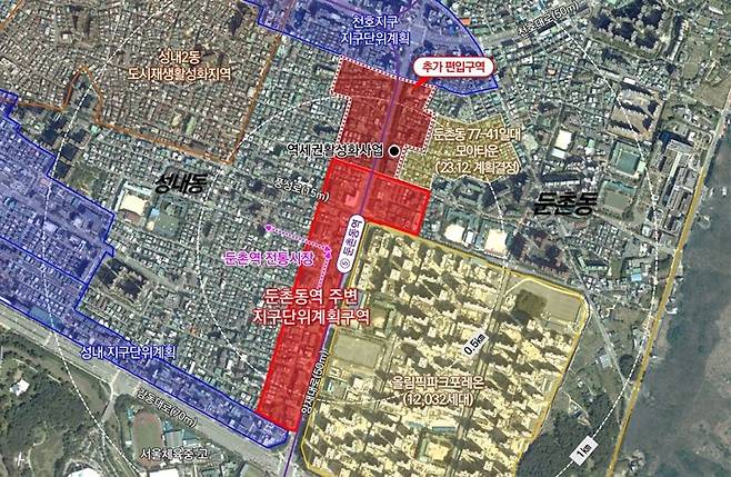 강동구 둔촌동역 역세권활성화사업 대상지 위치도. 서울시 제공