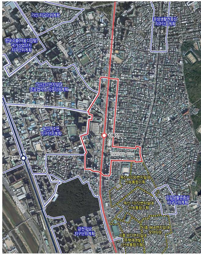 금천구 신독산역세권 위치도. 서울시 제공