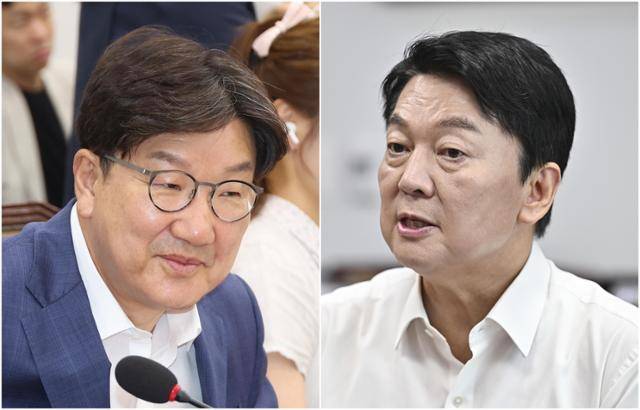 권성동(왼쪽 사진) 국민의힘 의원과 안철수 국민의힘 의원. 뉴시스·한국일보 자료사진