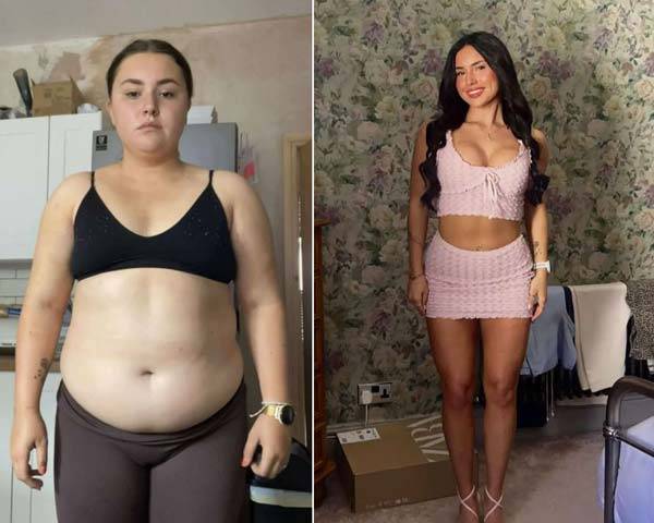 엘리 크래브트리의 다이어트 전(왼)과 후(오)./사진=더 선