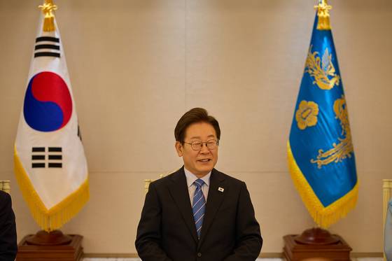 이재명 대통령이 9일 서울 용산 대통령실에서 열린 종교 지도자 초청 오찬 간담회에서 발언하고 있다. 뉴스1