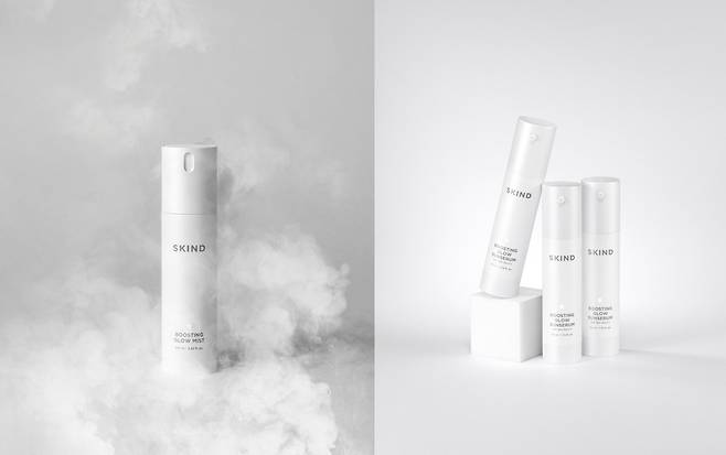 부스팅 글로우 미스트(왼쪽)와 부스팅 글로우 선세럼 제품군.(국제약품 제공)/뉴스1