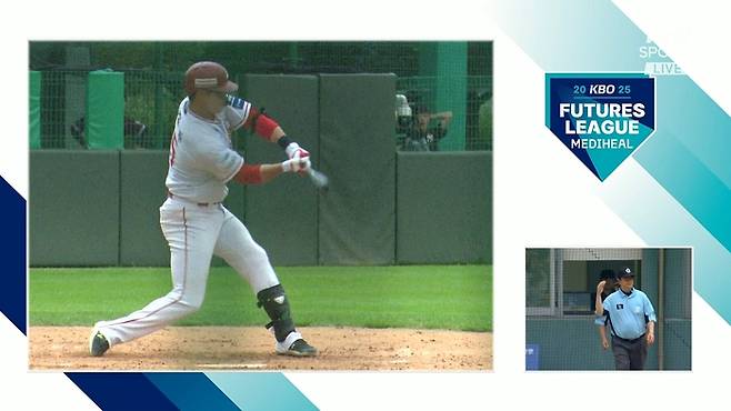 2025 KBO 퓨처스리그 체크스윙 비디오 판독 모습. 사진 | 티빙
