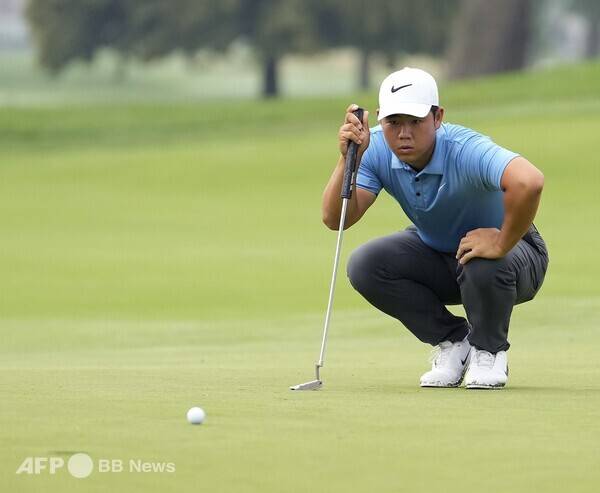 2025년 미국프로골프(PGA) 투어 '디오픈 전초전' 제네시스 스코티시 오픈 우승 경쟁에 뛰어든 김주형 프로. 사진제공=ⓒAFPBBNews = News1