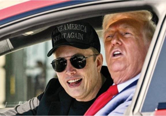 일론 머스크 테슬라 최고경영자(왼쪽)가 7월 5일(현지 시간) 제3의 정당을 세우겠다고 발표하며 도널드 트럼프 미국 대통령과 각을 세웠다. 뉴시스