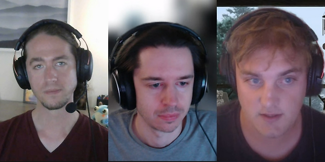 왼쪽부터 라이엇게임즈 마이클 슬로안 세트 리드, 조반니 스카리파티 게임 기획자, 마일로 테크니컬 세트 기획자.(제공=라이엇게임즈).