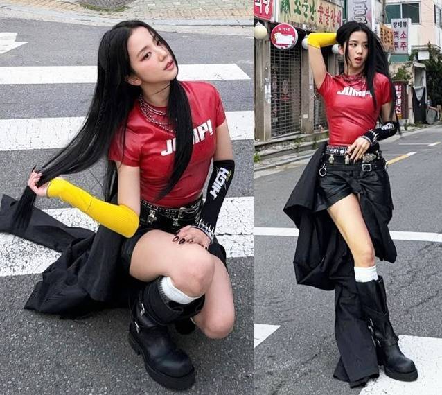 지수는 13일 자신의 인스타그램에 “뛰어!!!!!!!!!!!!”라는 짧은 메시지와 함께 여러 장의 사진을 게재했다. 사진=SNS