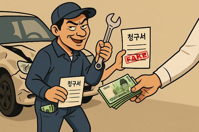 자동차 정비업자가 연루된 보험사기가 매년 이어지고 있다./그래픽=머니S 김은옥 기자(챗GPT)