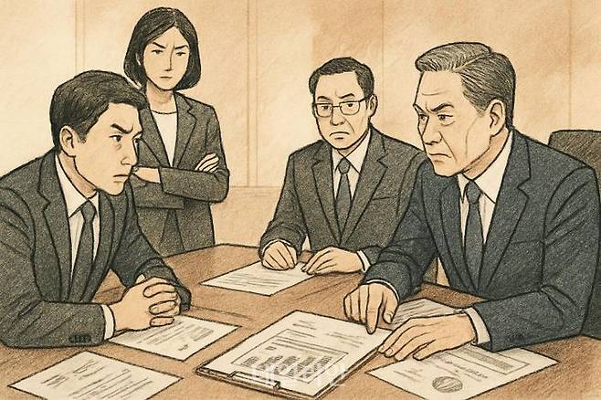 금융사 이사진이 회의하고 있는 모습. ⓒ 데일리안 AI 삽화.