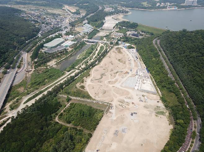 경주식물원(라원) 공사 현장 항공사진. 경주시 제공