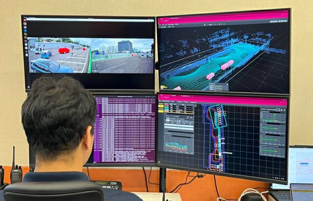 서울로보틱스 '레벨5 컨트롤 타워' 관제 현장 (사진=지디넷코리아 신영빈 기자)