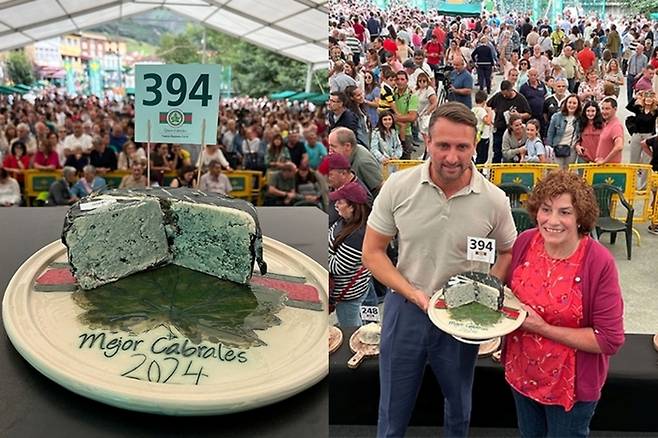 지난해 8월 스페인 북부 아스투리아스 카브랄레스 지역 치즈대회에서 우승한 블루치즈가 3만 6000유로(약 5800만원)에 거래돼 '세계에서 가장 비싼 치즈'로 인정받았다. 사진=기네스월드레코즈(GWR)