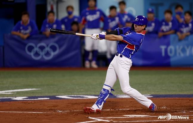 2021년 열린 도쿄 올림픽에서 나섰던 이정후의 모습. /AFPBBNews=뉴스1
