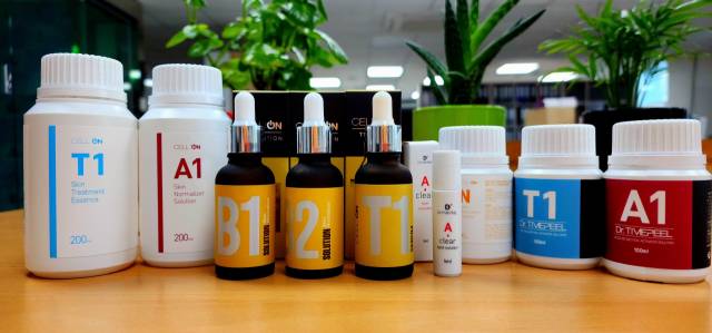 닥터 스킨이 출시하고 있는 셀온 라인 화장품들. 닥터 스킨 제공