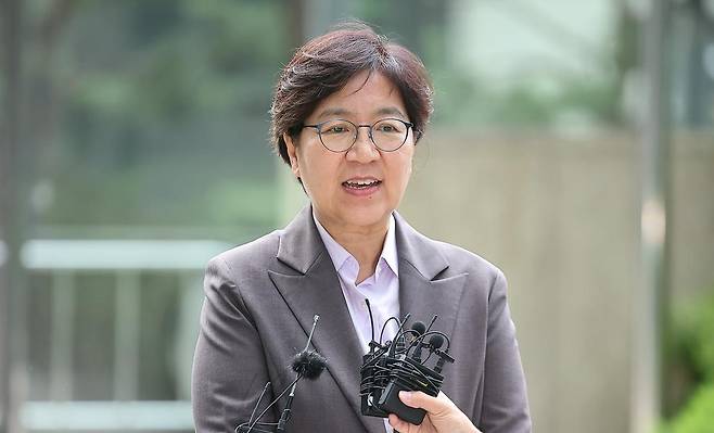 정은경 보건복지부 장관 후보자가 30일 오전 서울 중구 소월로 T타워에 마련된 인사청문회 준비 사무실로 출근하며 취재진의 질문에 답변하고 있다. 2025.6.30/뉴스1