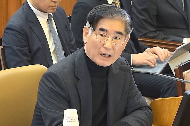 1월23일 김용현 전 국방부 장관이 서울 종로구 헌법재판소에서 열린 윤석열 당시 대통령의 탄핵심판 4차 변론에 증인으로 출석해 발언하고 있다. ⓒ연합뉴스