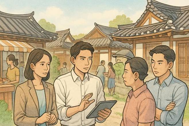 대한상공회의소 신기업가정신협의회(ERT)는 18일 경주시 황촌마을을 방문해 지역재생 현장을 살펴보고 간담회를 개최했다.ⓒ데일리안 AI 이미지 삽화