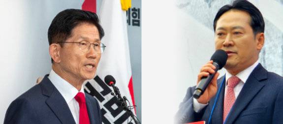 김문수 전 대선후보. 동아DB | 장동혁 의원. 뉴스1