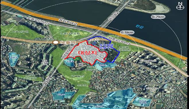 서울 동작구 47번지 일대 재개발 단지 위치도. (사진=서울시 제공)