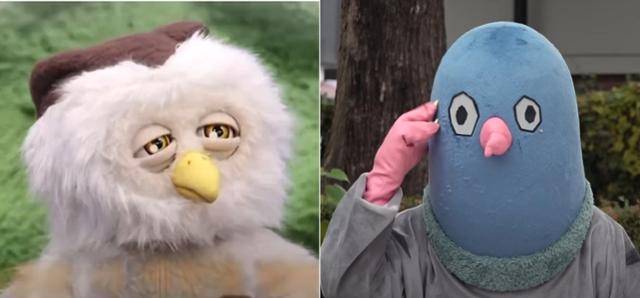 EBS 웹예능 '딩대'의 부엉이 캐릭터 붱철(왼쪽)과 예능 '인간이 되자!'의 비둘기 캐릭터 똘비. EBS 캡처