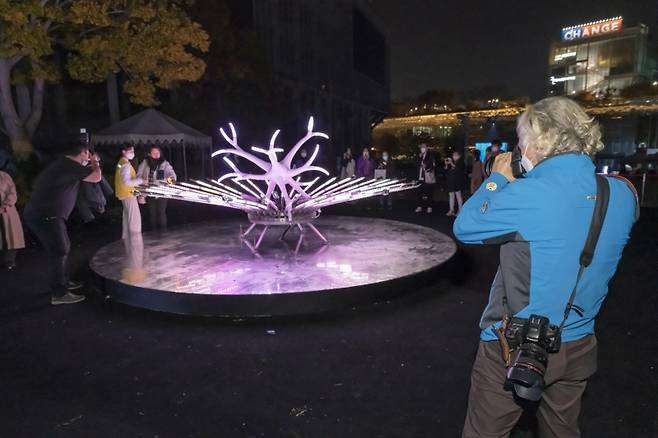 ▲야간 취재 장면