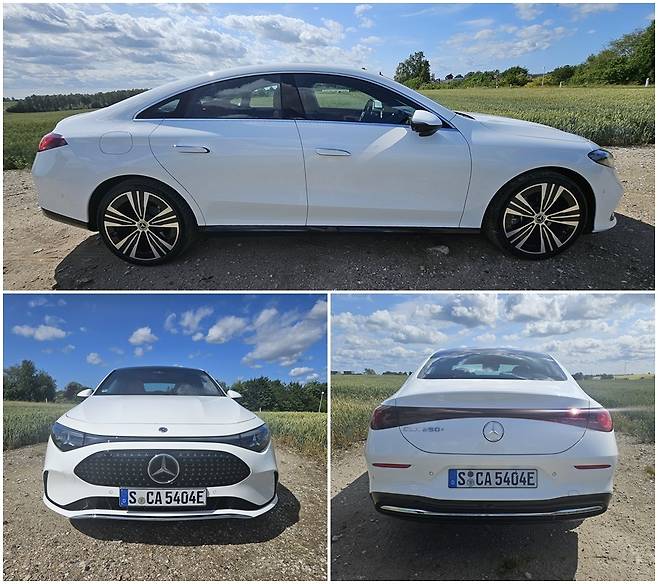 벤츠 더 뉴 CLA 측면(위쪽부터 시계 방향), 후면, 전면. 코펜하겐=서재근 기자