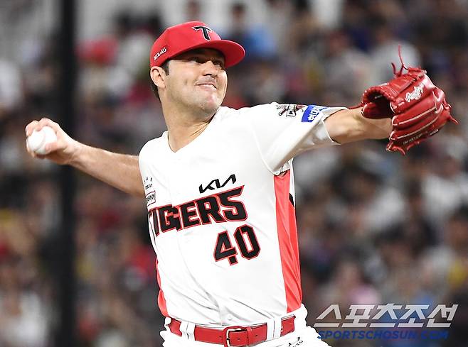 4일 광주 기아 챔피언스필드에서 열린 롯데-KIA전. 6회까지 무실점으로 호투한 네일. 광주=정재근 기자 cjg@sportschosun.com/2025.7.4/